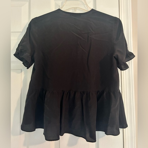 Madewell - Silk Studio Ruffle-Hem Top - Picture 3 of 6